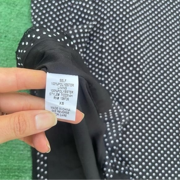 Honey Punch Black & White Polka Dot Midi Dress with Lace Details & Thigh Slit - Picture 7 of 7